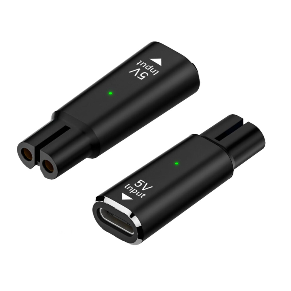 2PCS USB C Shaver Charger Adapter 5V TypeC Travel Compatible for Philips Norelco OneBlade Models