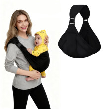 Toddler Carrier Baby Sling Carrier Black Cotton Baby Sling Toddler Hip Carrier Ergonomic 132-167cm/52.0inch - 65.8inch Adjustable Strap 20kg Support
