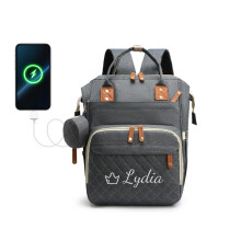 Personalized Changing Bag, Embroidered Baby Changing Bags with Custom Text, Water Resistant Baby Bag, Nappy Changing Backpacks with 17 Pockets, 20L L