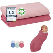 Large Muslin Cloths for Baby 120x120 cm - SOFT ORGANIC COTTON - XXL Muslin Squares, Swaddle Blanket 0-3-6 months Girls + Boys | Burp Cloths for Newbo