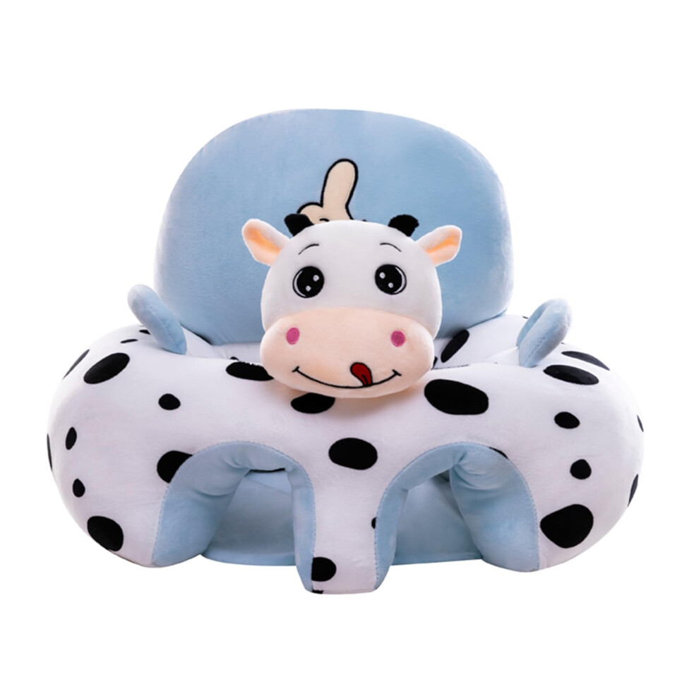 Baby Floor Seat Learn To Sit Lounger Cover Cute Plush Baby Learning Sitting Chair Cover For Infants Toddler (Cow, 40Cm*55Cm*55Cm) Gliswaieuznd