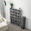 CD Storage Unit with Adjustable Shelves, 89 x 130.5 cm, Cement Grey 8