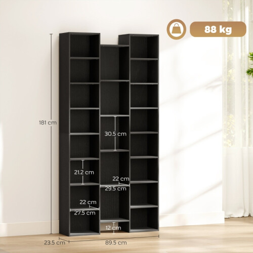 21-Compartment Bookshelf - Black 2
