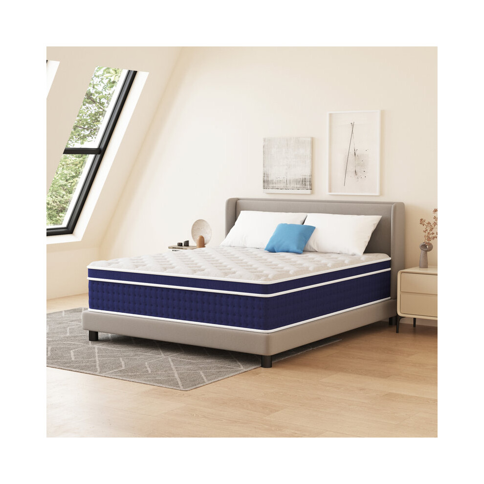 Bednew (King 150 X 200 X 30Cm) Hybrid Memory Foam Pocket Sprung Mattress Medium Firm
