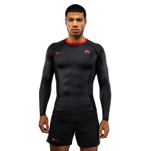 (X-Large) Venum x Roger Gracie Signature Long Sleeve Rashguard - Black/Red
