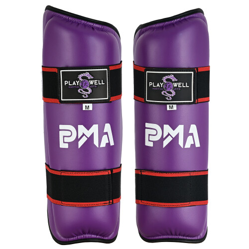 (X-Small) Semi Contact Elite Kickboxing Shin Guards - Purple