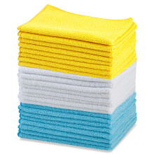 Amazon Basics Microfibre Cleaning Cloth, Pack of 24, Multi Colored, Bl