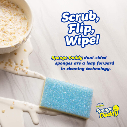 Scrub Daddy Sponge Daddy, Dual Sided Sponge Scrubber, Dish Sponges for 1