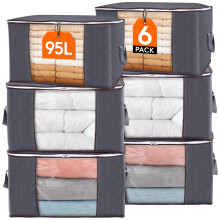 Lifewit 95L Clothes Storage Bags Large Storage Box With Lid Packing