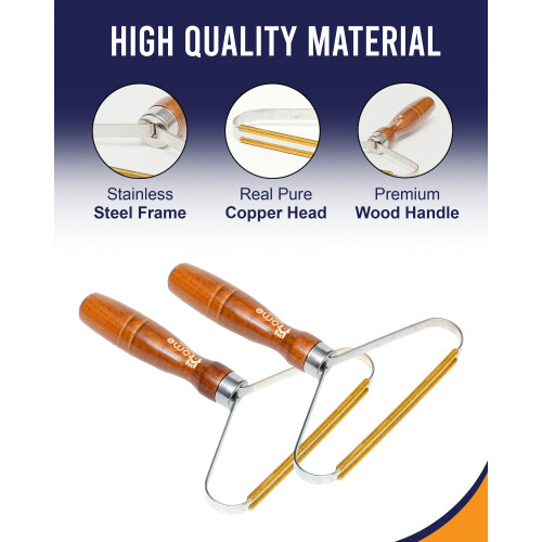 2 Pcs Double-Sided Carpet Scraper Tool & Lint Remover with Ergonomic 2