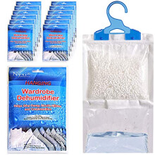 Nyxi Set of 12 Hanging Interior Wardrobe Dehumidifier - 230g Each Bag - Ideal to stop damp, mould mildew & condensation- For Wardrobe, Home, Kitchen,