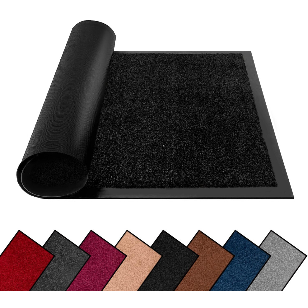 Fb Funkybuys Washable Dirt Trapper Door Mats Indoor & Outdoor, Heavy Duty Non Slip Doormats, Rubber Backed Floor Mat, Super Absorbent Front Door Mat,