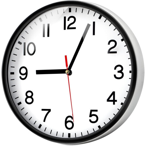 Wall Clock Silent & Non Ticking Modern Quartz 9"- Battery Operated Dig