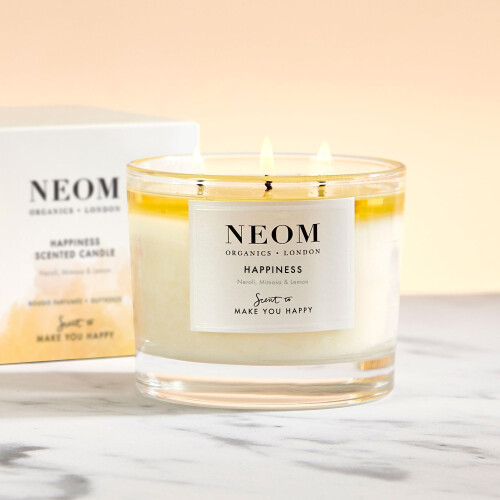 Neom  Neom- Happiness Scented Candle, 3 Wick | Essential Oil Aromatherapy 1