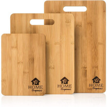 Home Organics Premium Bamboo Chopping Board Set - Set of 3 Wooden