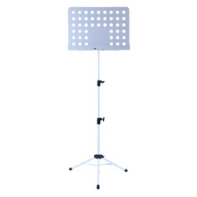 Foldable Adjustable Sheet Music Stand White, Reinforced Metal Tripod for Concerts and Practice