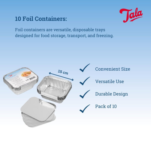 Tala 10A60122 Foil Container with Lids Silver 1