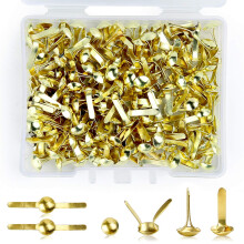 200 Pcs Split Pins, Metal Paper Fasteners Mini Brads, 4.5mm x 8mm Roun