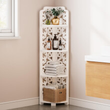 Dripex White Corner Shelf, Free Standing Shelf, Floor Storage Unit for