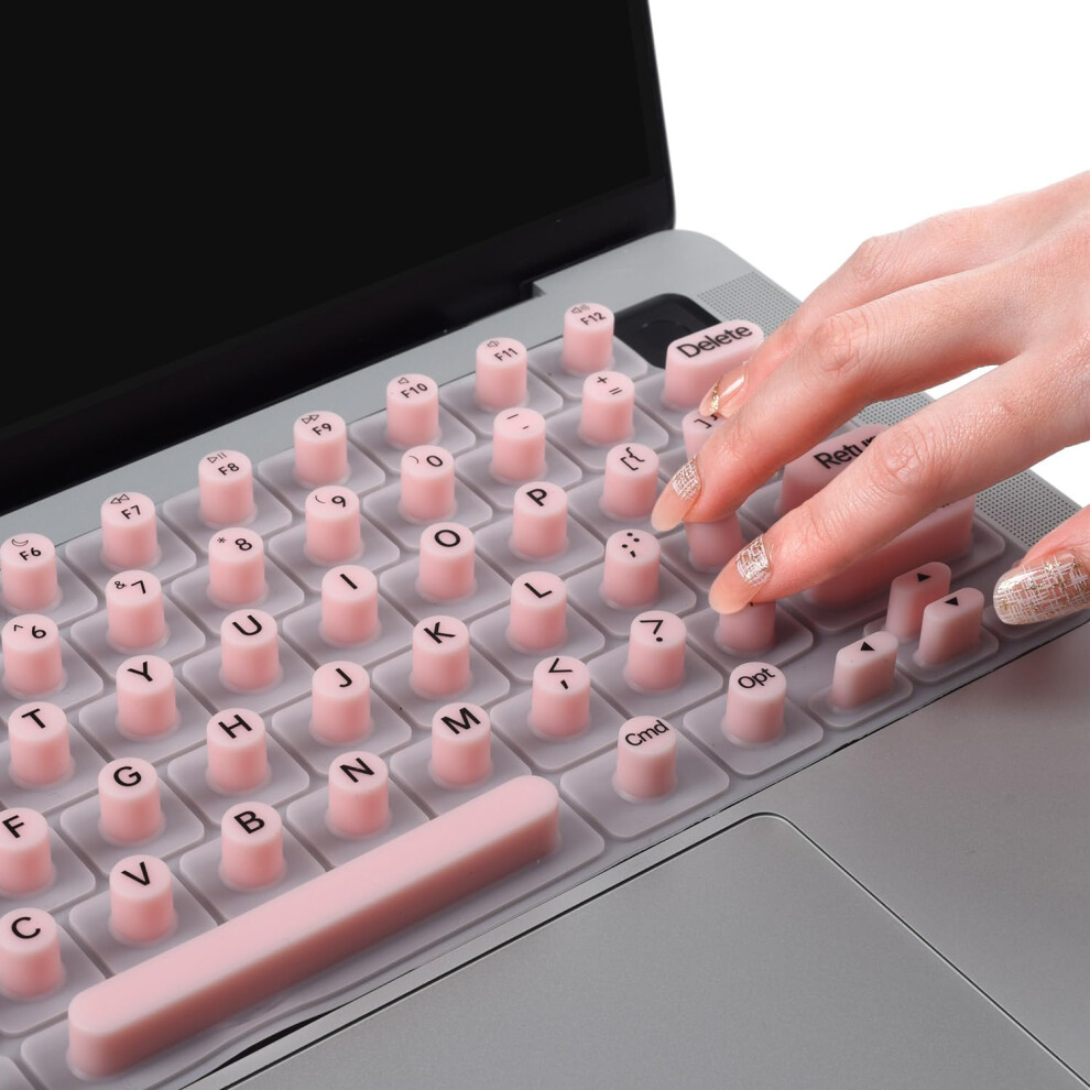 Keyboard Cover For Macbook For Long Nails, Raised Design Protector For 20252021 Pro14/16 And Air13/15 Pink 9365369311701