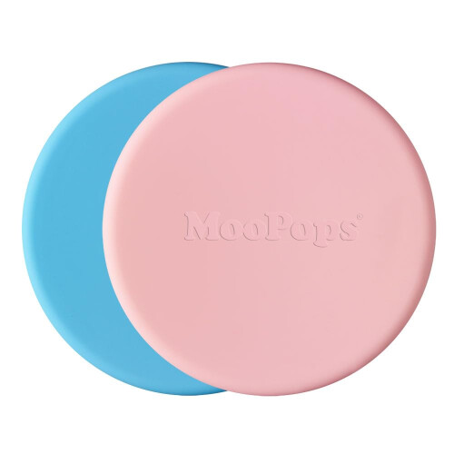 MOOPOPS Large Reusable Silicone Yoghurt & Cream Pot Lids - 2 Pack | 1