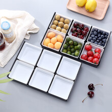 Bandeja multicompartimento para aperitivos, frutas secas, dulces y más - Organizador de plástico para cocina, fiestas y despensa - Compatible con