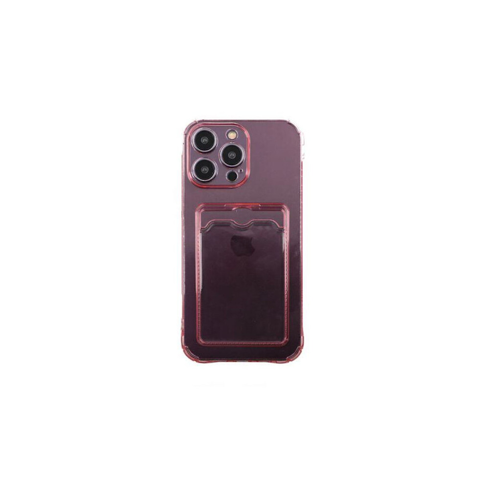 Compatible With Iphone 14 Pro Max Shockproof Case With Card Holder - Pink 9173940192836