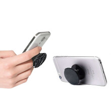 Stable Smartphone Finger Holder for Versatile Use in Black
