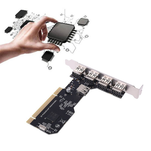 Κάρτα επέκτασης PCI σε USB2.0 για επιτραπέζιους υπολογιστές PCI σε 5 USB2.0 Κάρτα 2