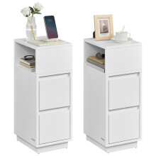 VASAGLE KAILYN Collection - Slim Bedside Tables, Set of 2 Small Narrow
