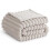 RUIKASI Fleece Throw Blanket for Sofa - Single Fluffy Beige Throws for 1