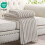 RUIKASI Fleece Throw Blanket for Sofa - Single Fluffy Beige Throws for 4
