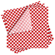 Papel encerado quadriculado, 24 unidades, para alimentos, resistente à gordura, ideal para forrar cestas de alimentos.