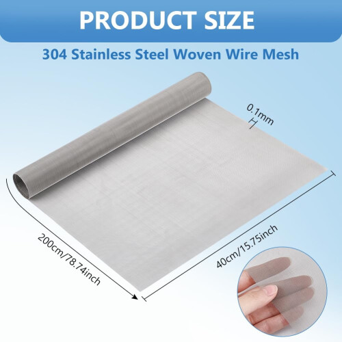 15.7x78.7" 304Stainless Steel80Mesh υφασμένη οθόνη συρμάτινου πλέγματος για φίλτρο, ύφασμα 1