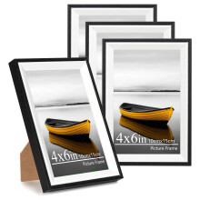 Baoee 6x4 black white Two Tone Picture Frame,Set of 4,photo frame with