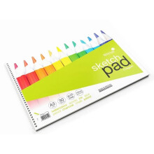 Silvine A3+ Wirebound Sketch Pad. 60 Pages (30 Sheets) 170gsm Smooth
