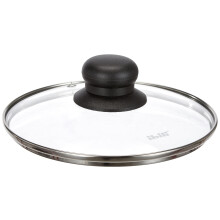 Ibili Stainless Steel Vented Silver & Black Glass Saucepan Cover Lid