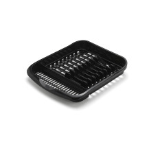 Addis 516468 Plate Dish Draining Rack, Soft Black, 33 x 39.5 x 6 cm