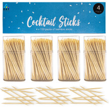 600 Large 6cm Round Cocktail Sticks Wooden Toothpicks Refill, Safe