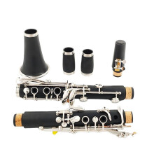 Professional Bb Clarinet 17 Keys ABS Body Nickel Silver Keys Warm Resonant Tone for Beginners