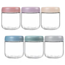 6-Pack 10.6 oz Glass Jar with Screw Lid Leakproof Overnight Oats Container, Yogurt Jars, Oatmeal Salad Jars, for Cereals Milk Fruit Condiment Dressin