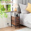 AMHANCIBLE Slim Bedside Table with Charging Station, Narrow Side Table 6