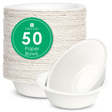 Table Kind 50 x Bulk Pack White Paper Bowls Eco-Friendly Disposable