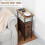 AMHANCIBLE Slim Bedside Table with Charging Station, Narrow Side Table 4