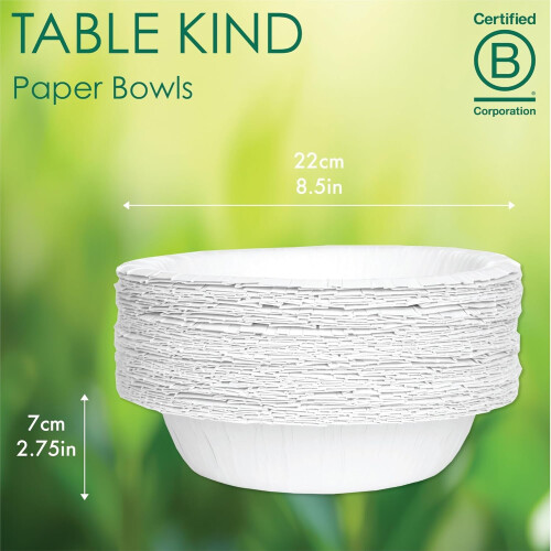 Table Kind 50 x Bulk Pack White Paper Bowls Eco-Friendly Disposable 2