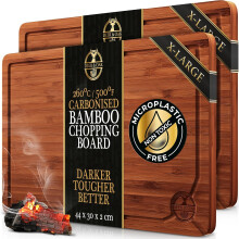 Deer & Oak 2X X-Large Carbonised Bamboo Wooden Chopping Board