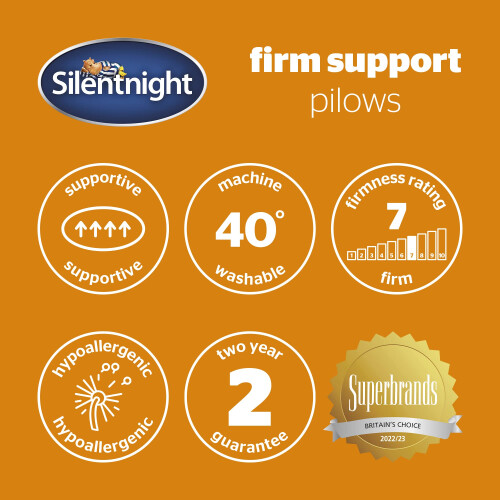 Silentnight Silentnight Firm Support Pillow Pack of 2 - Side Sleeper Pillows for 2