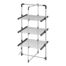 BLACK+DECKER 63099 3-Tier Heated Clothes Airer Aluminium, Cool Grey,
