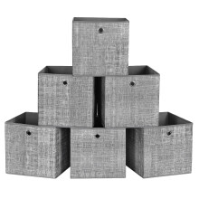 SONGMICS Storage Boxes, Set of 6 Non-Woven Fabric Box with Handle, 30