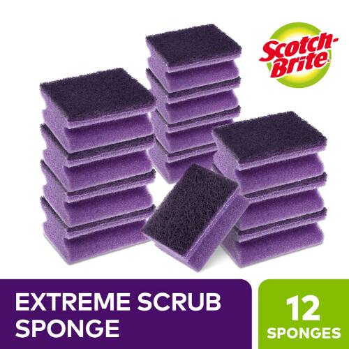 Scotch-Brite Extreme Scrub Sponge, 12 Pieces - High Performance 1